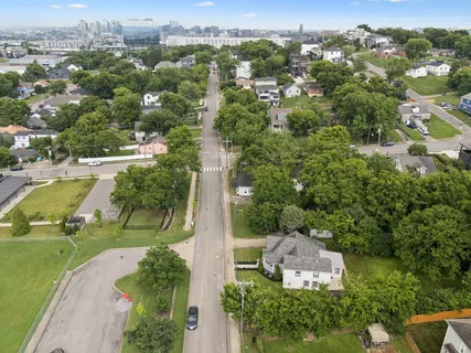 an aerial view of a city with lots of residential buildings