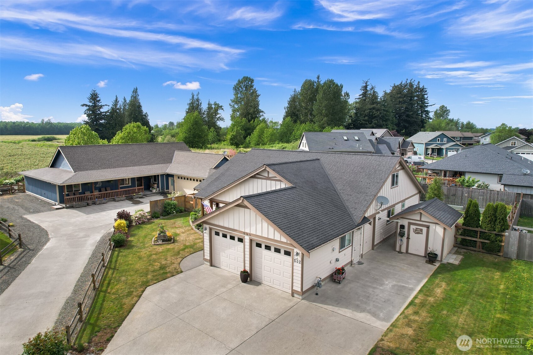 502 Westview Place Nooksack, WA 98276 - Photo 30 of 30 an aerial view of a house with a garden