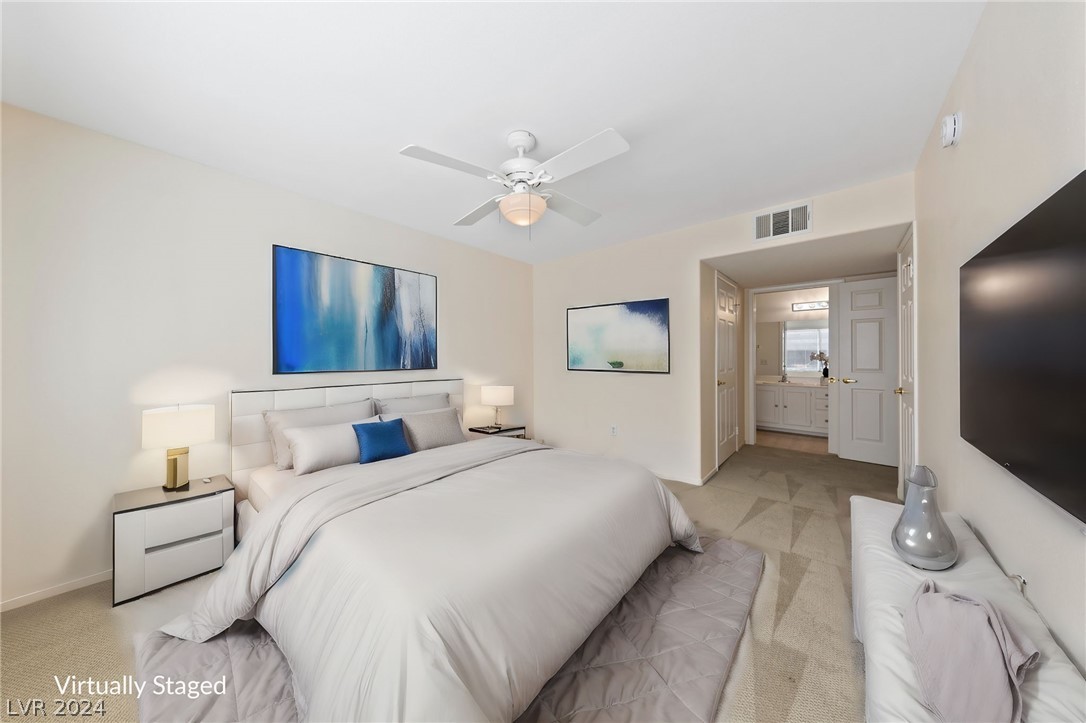 3425 East Russell Road, Unit 126 Las Vegas, NV 89120 - Photo 9 of 22 VIRTUALLY STAGED MAIN BEDROOM