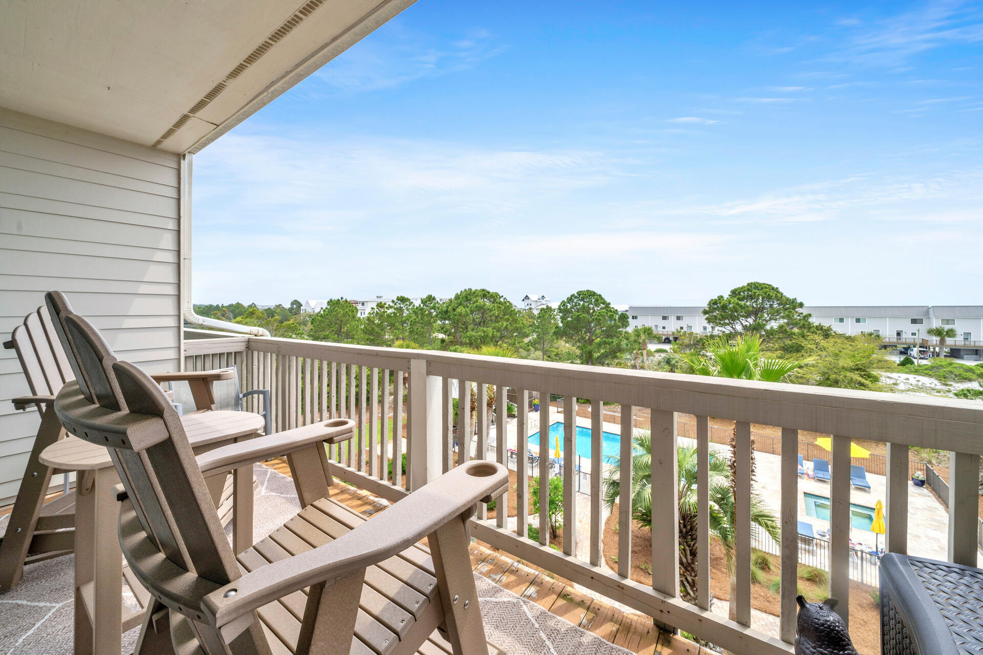 145 Beachfront Trail, Unit 303A Santa Rosa Beach, FL 32459 - Photo 18 of 38 a view of a two chair in the balcony