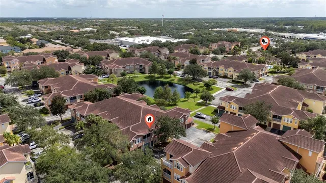 an aerial view of multiple house