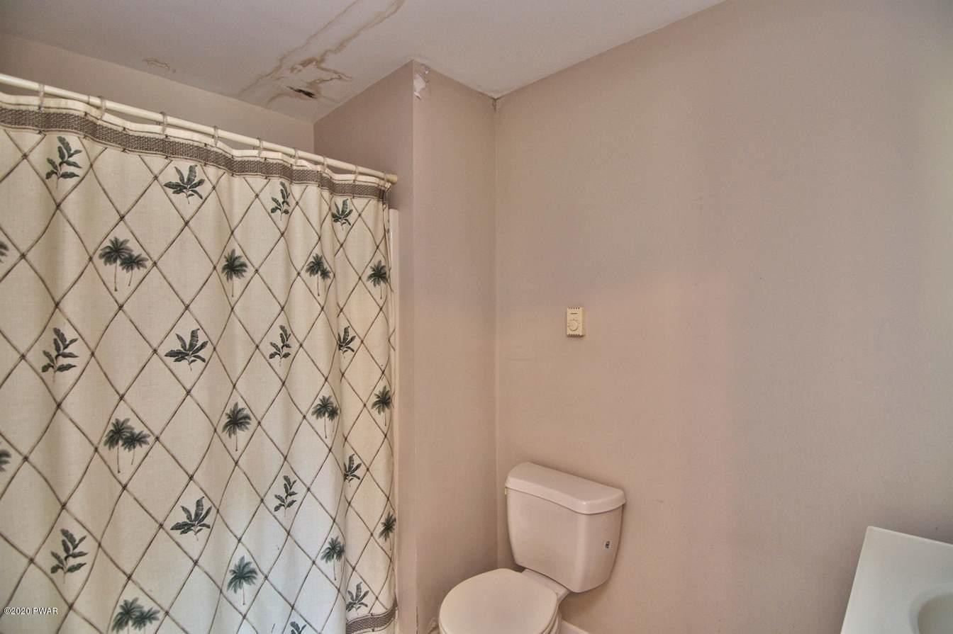 5690 Haas Pond Road Moscow, PA 18444 - Photo 54 of 79 a white toilet sitting next to a shower curtain