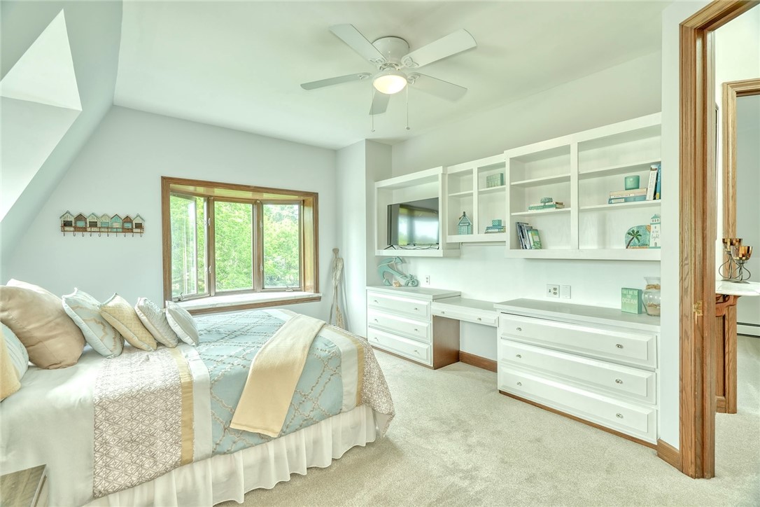 4005 County Line Road Walworth, NY 14502 - Photo 29 of 50 Bedroom number one with built-ins, fresh carpet an