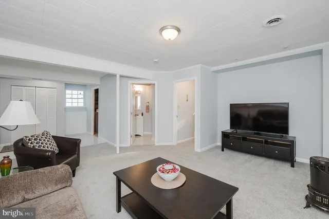 a living room with furniture
