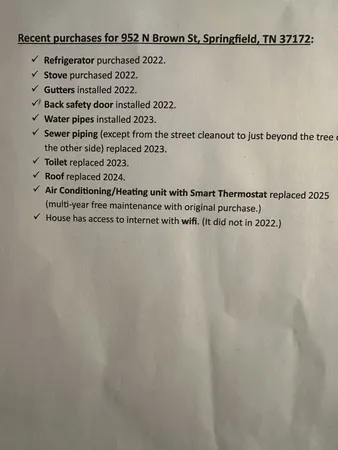 $255,900 | 952 North Brown Street, Springfield, TN 37172