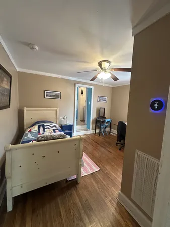 a backyard of a house with lots of green space