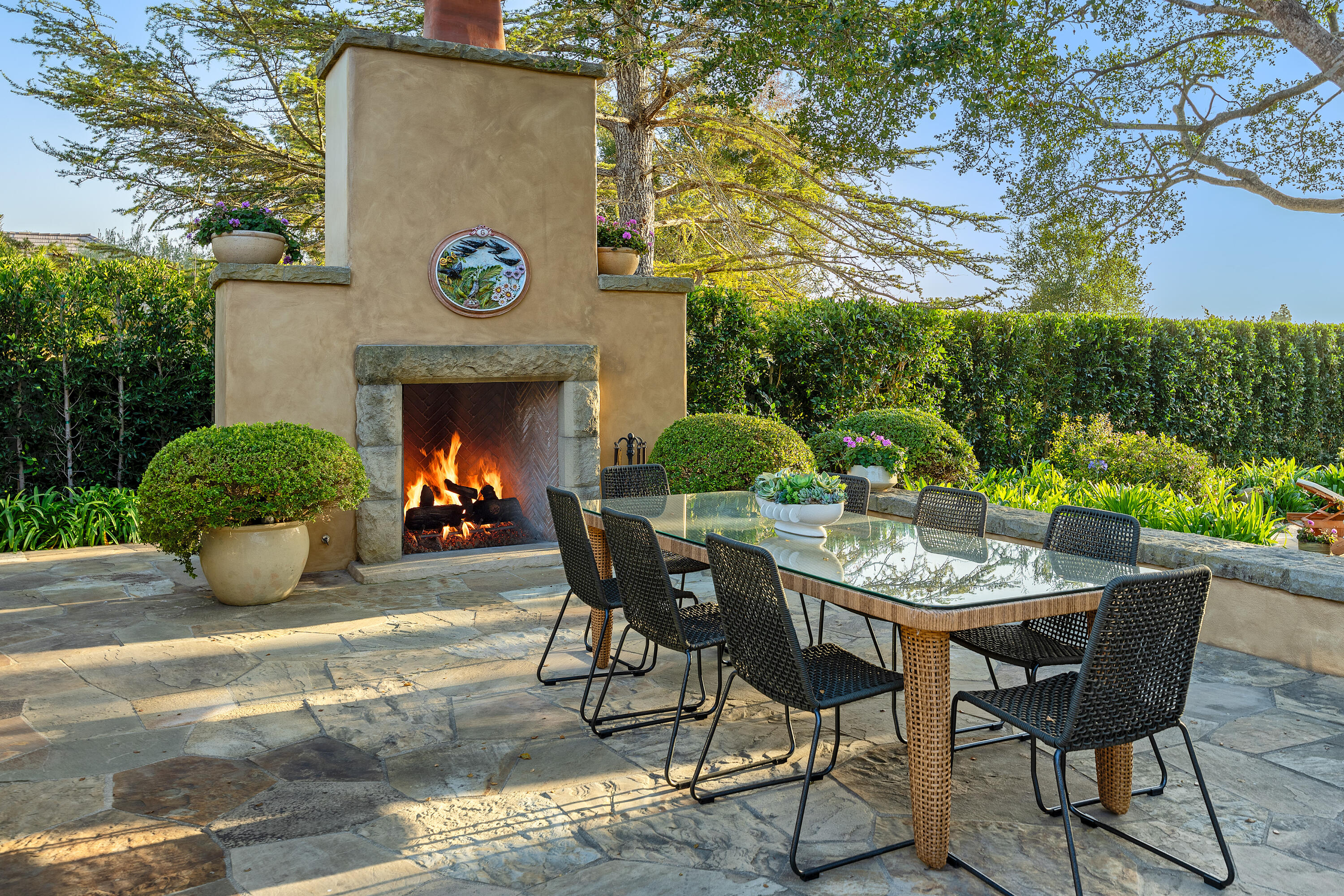 2125 10 Acre Road Santa Barbara, CA 93108 - Photo 21 of 37 Back Patio Dining & FP