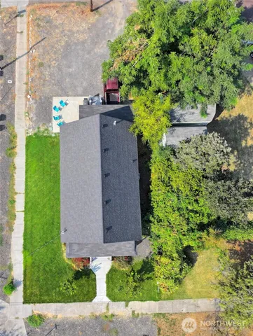 an aerial view of a house
