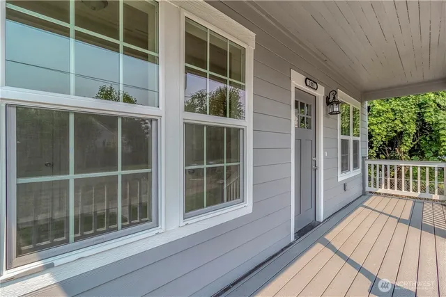 a view of a balcony with a window