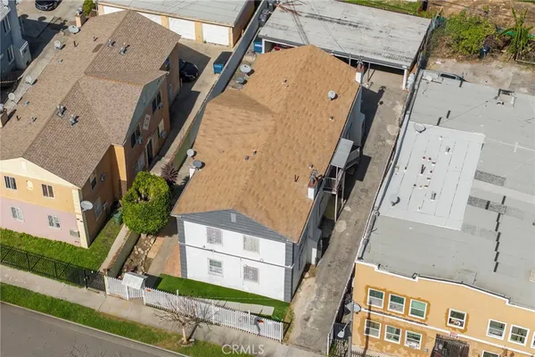 an aerial view of a building