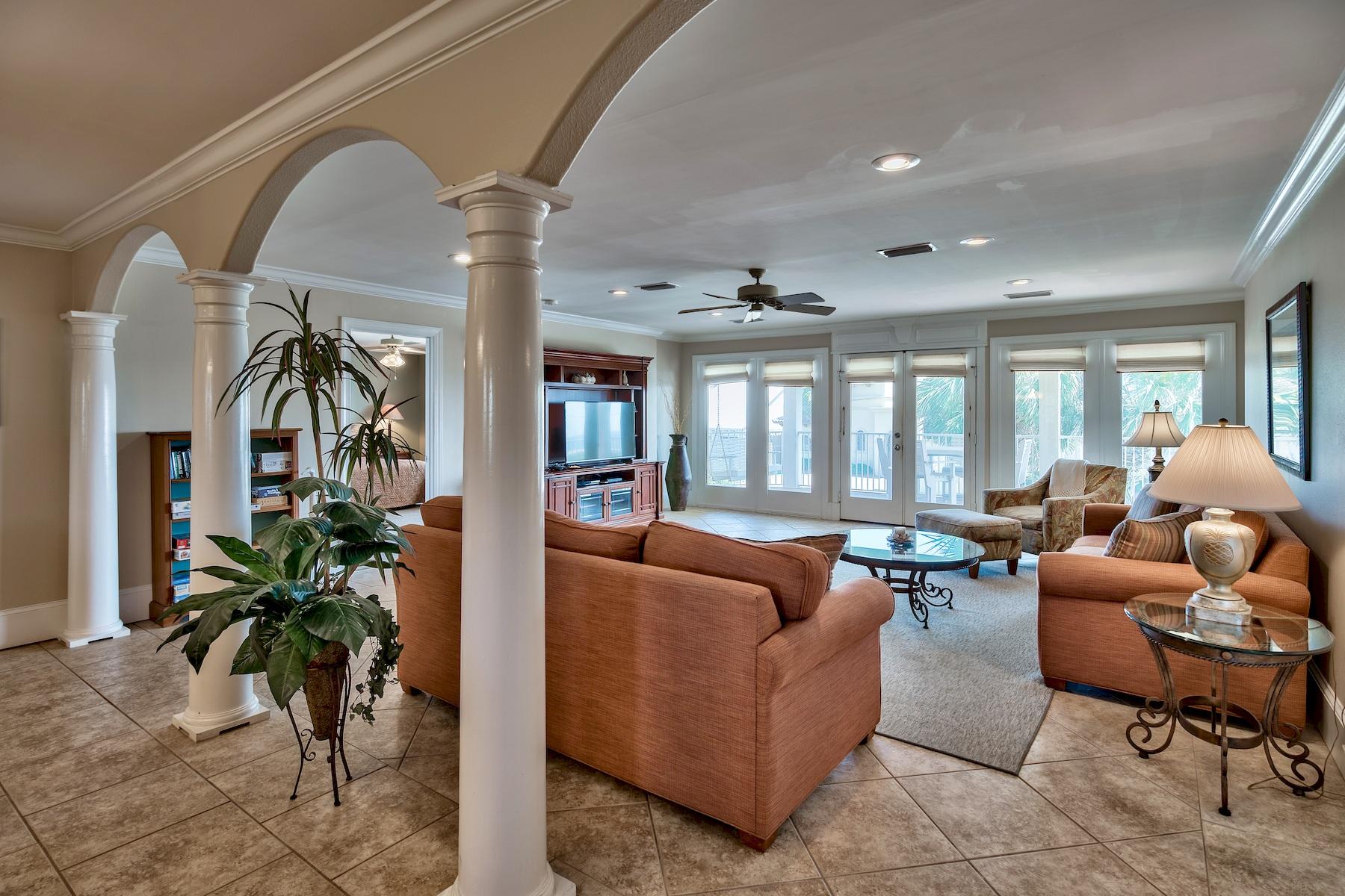 601 Blue Mountain Road Santa Rosa Beach, FL 32459 - Photo 35 of 51 a living room with furniture and a potted plant