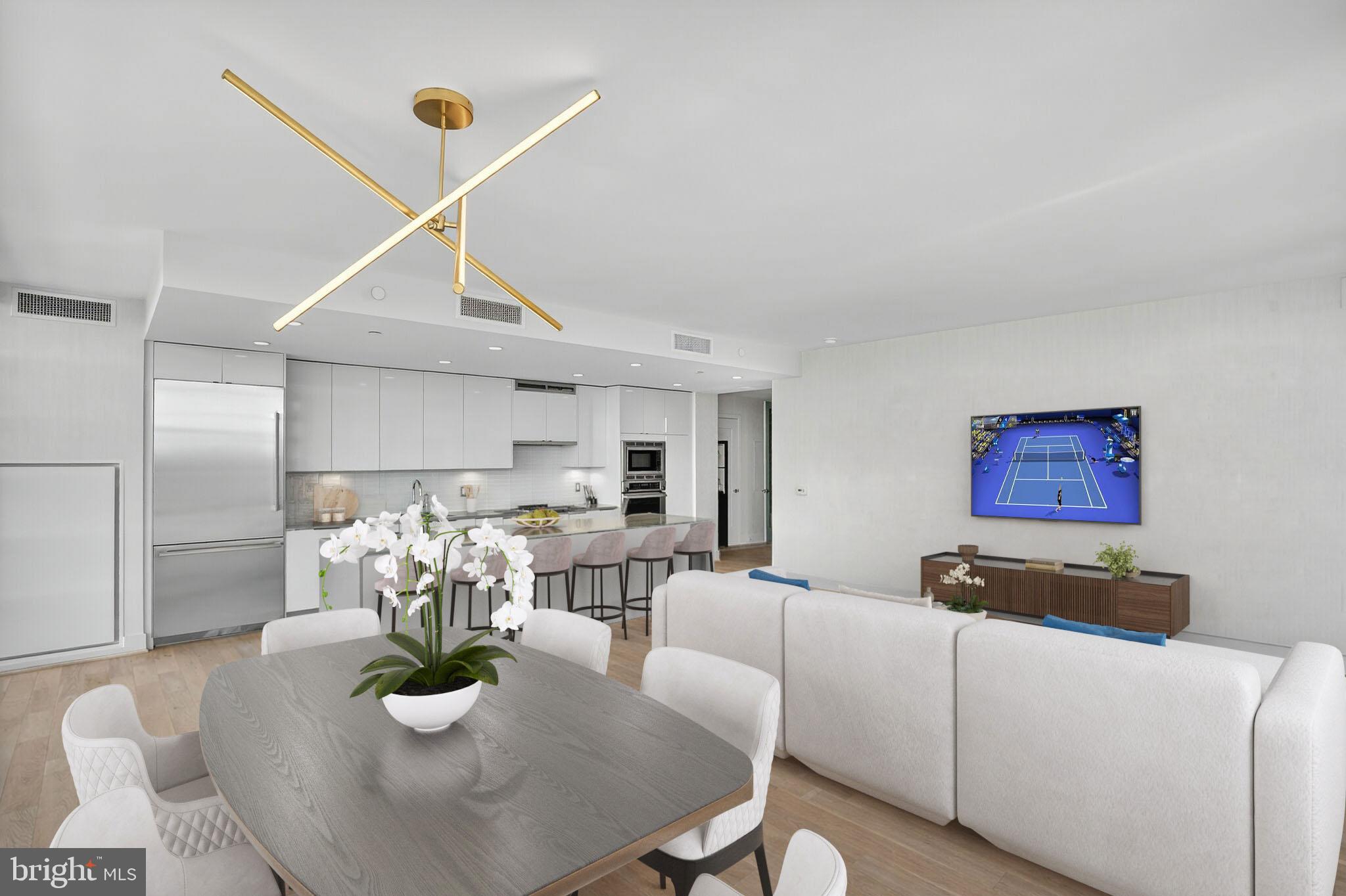 45 Sutton Square Southwest, Unit 509 Washington, DC 20024 - Photo 7 of 26 Expansive dining & living room with terrace