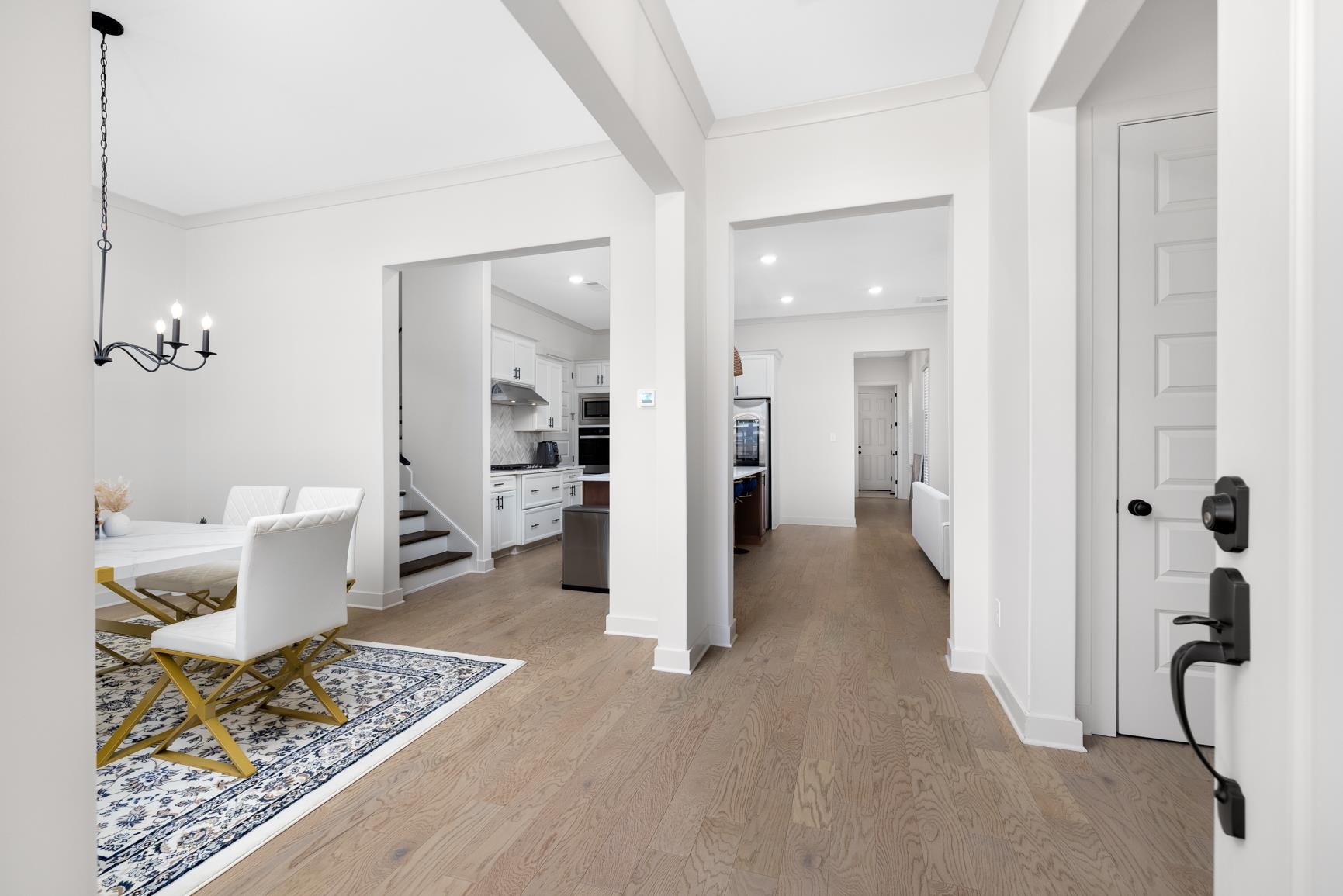 5628 Gerber Road Arlington, TN 38002 - Photo 5 of 40 Office area with crown molding, light wood-type flooring, and a chandelier