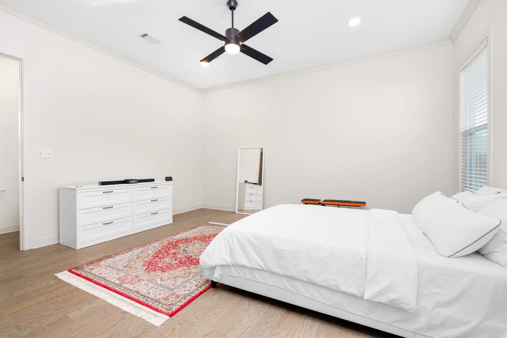 5628 Gerber Road Arlington, TN 38002 - Photo 10 of 40 Bedroom featuring light wood finished floors, ceiling fan, ornamental molding, and recessed lighting