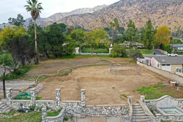 a view of a backyard