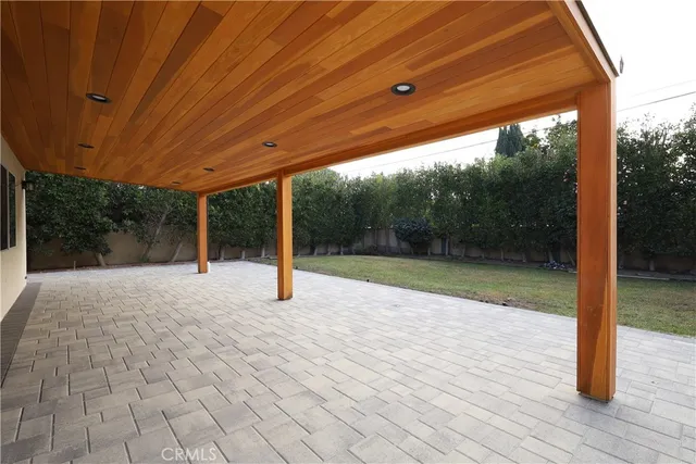 a view of backyard with green space