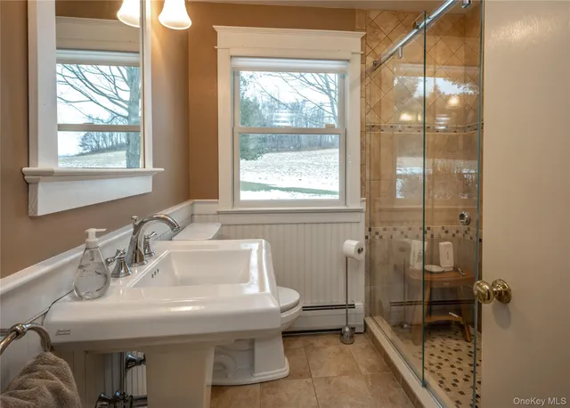 a bathroom with a shower