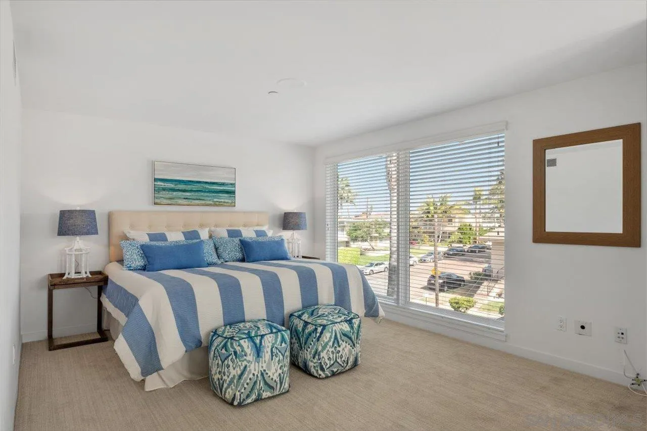215 2nd Street, Unit 104 Encinitas, CA 92024 - Photo 17 of 22 a bedroom with a bed and a window