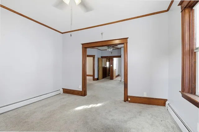 a view of a room with drop ceiling