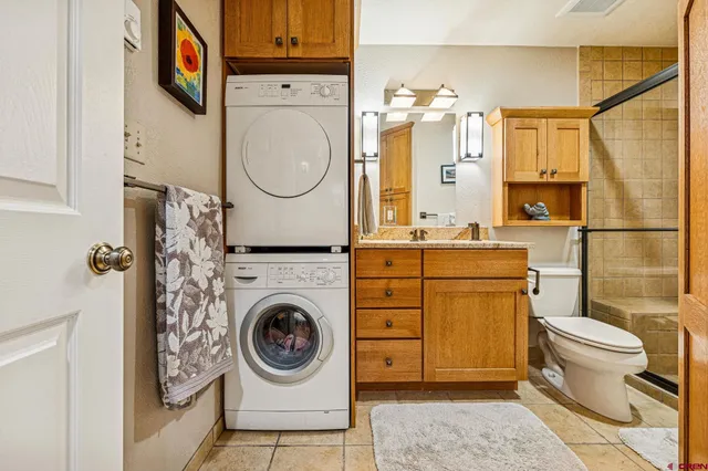 a room with a washer and dryer