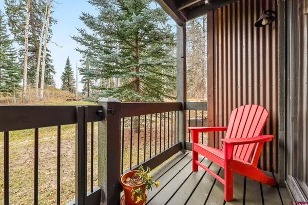 a view of outdoor space with seating area