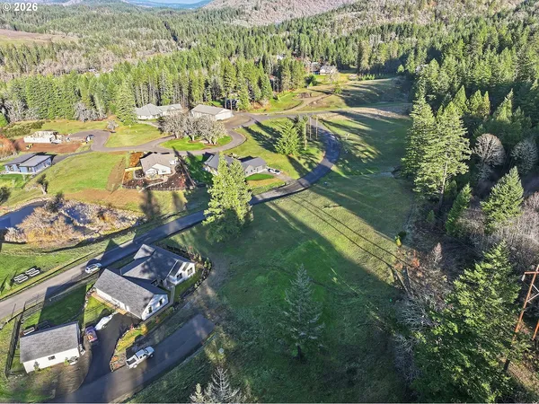 an aerial view of a residential houses with outdoor space