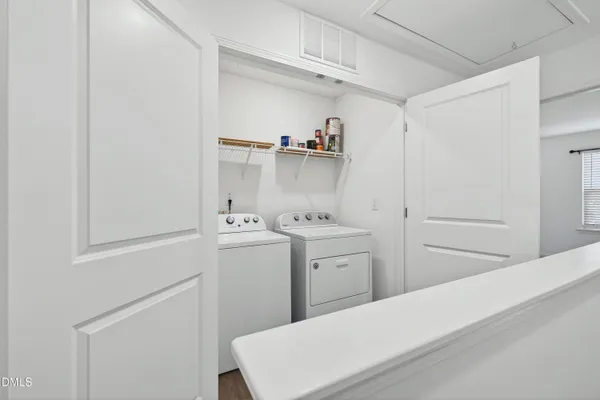 a room with a washer and dryer