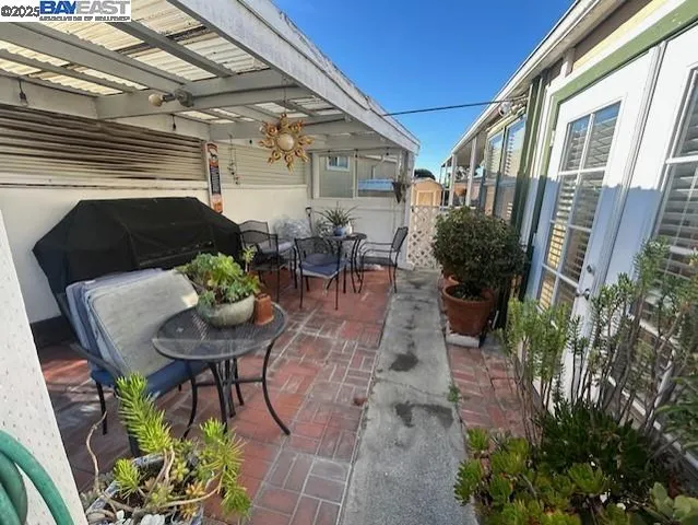 a view of yard from outdoor seating