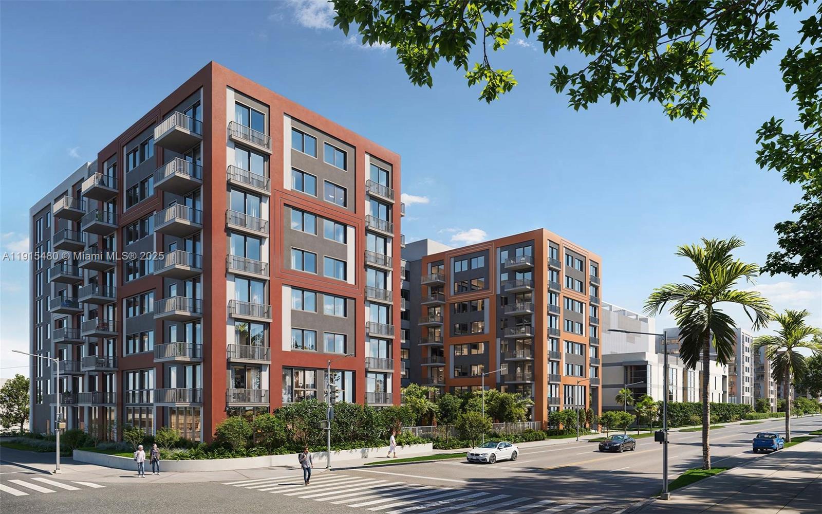 a front view of a building