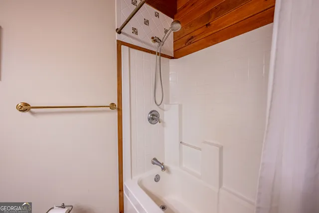 a living room with a large window