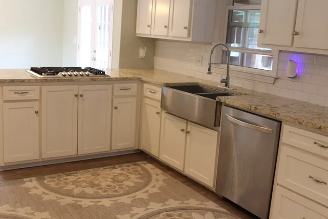 an empty room with windows