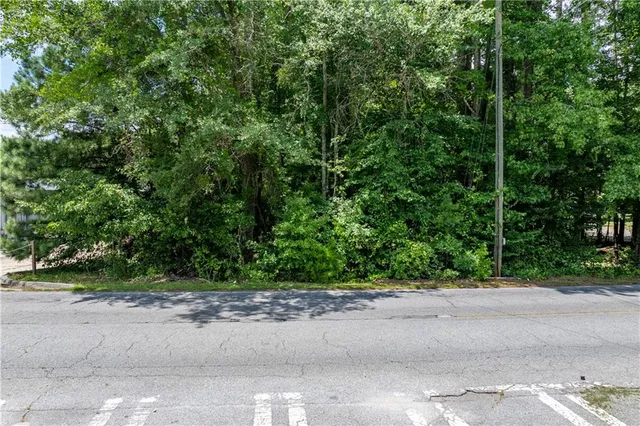 a view of a yard with a plants