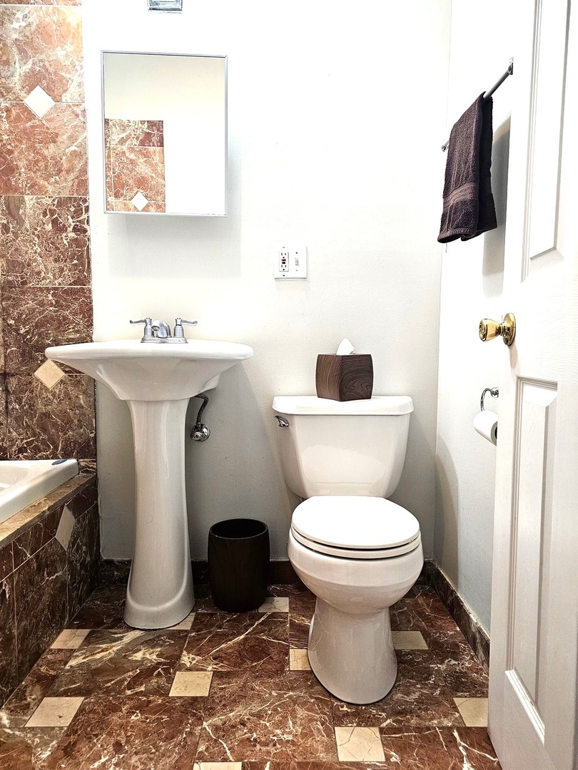 1520 East Marquette Road, Unit 2B Chicago, IL 60637 - Photo 34 of 44 a bathroom with a toilet sink and mirror