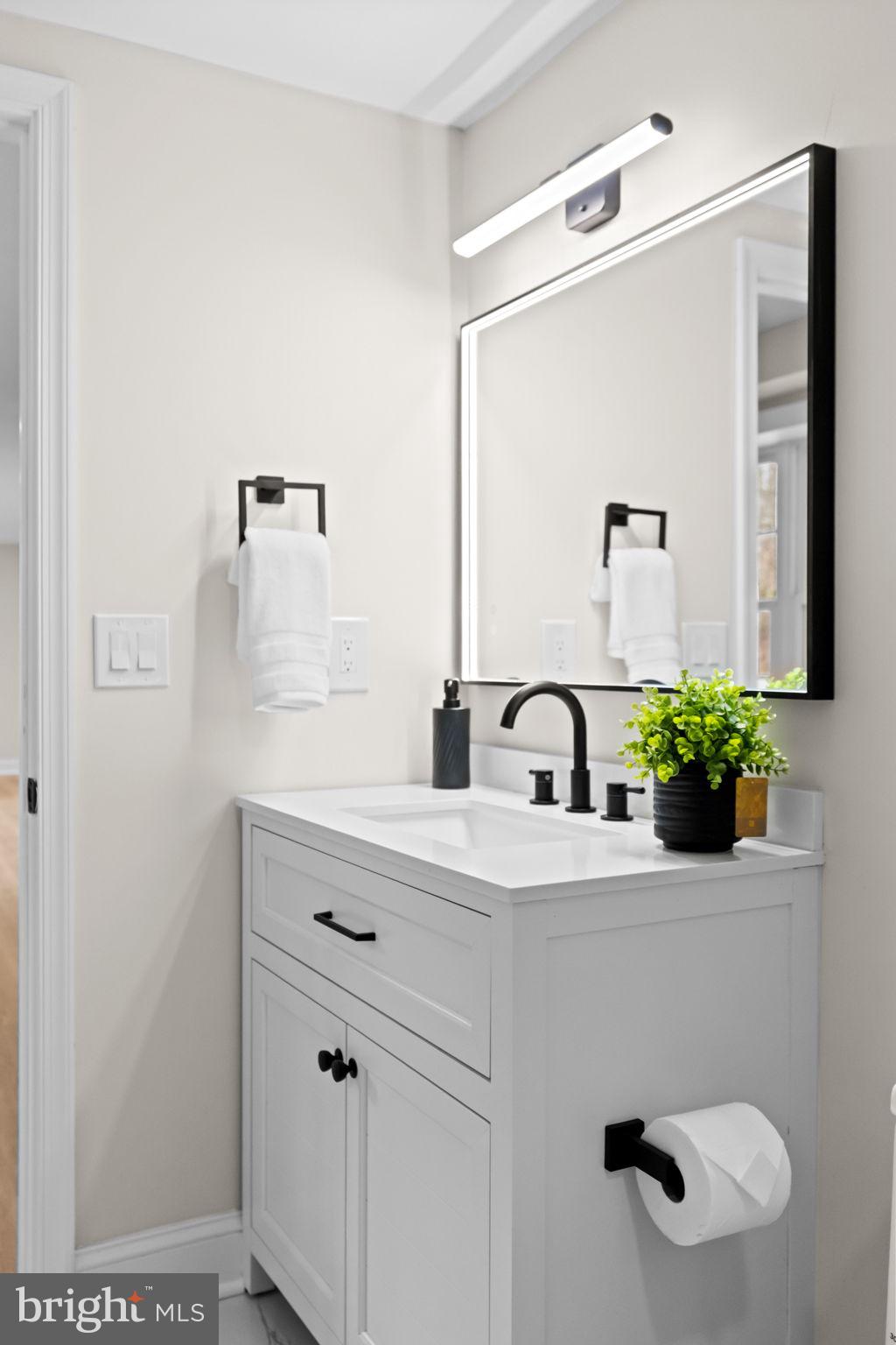 971 Stevens Lane Wayne, PA 19087 - Photo 43 of 66 a bathroom with a sink a mirror and a toilet