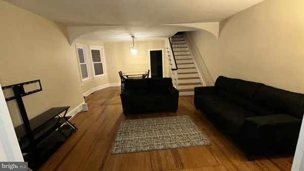 a living room with furniture