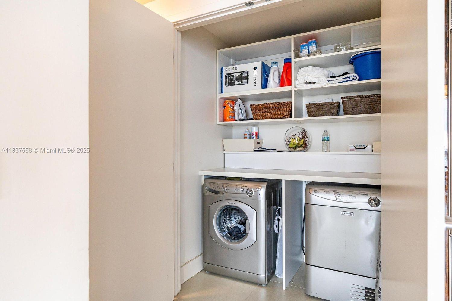 6899 Collins Avenue, Unit 1509 Miami Beach, FL 33141 - Photo 12 of 21 a utility room with dryer and washer