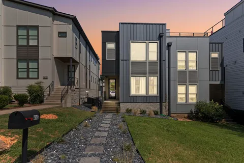a house view with a garden space