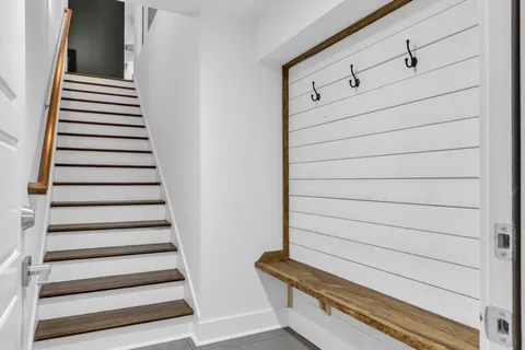 a view of a balcony with an outdoor space