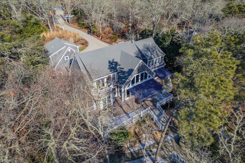 290 Old Comers Road Chatham, MA 02633 - Photo 35 of 40 an aerial view of a house with a yard
