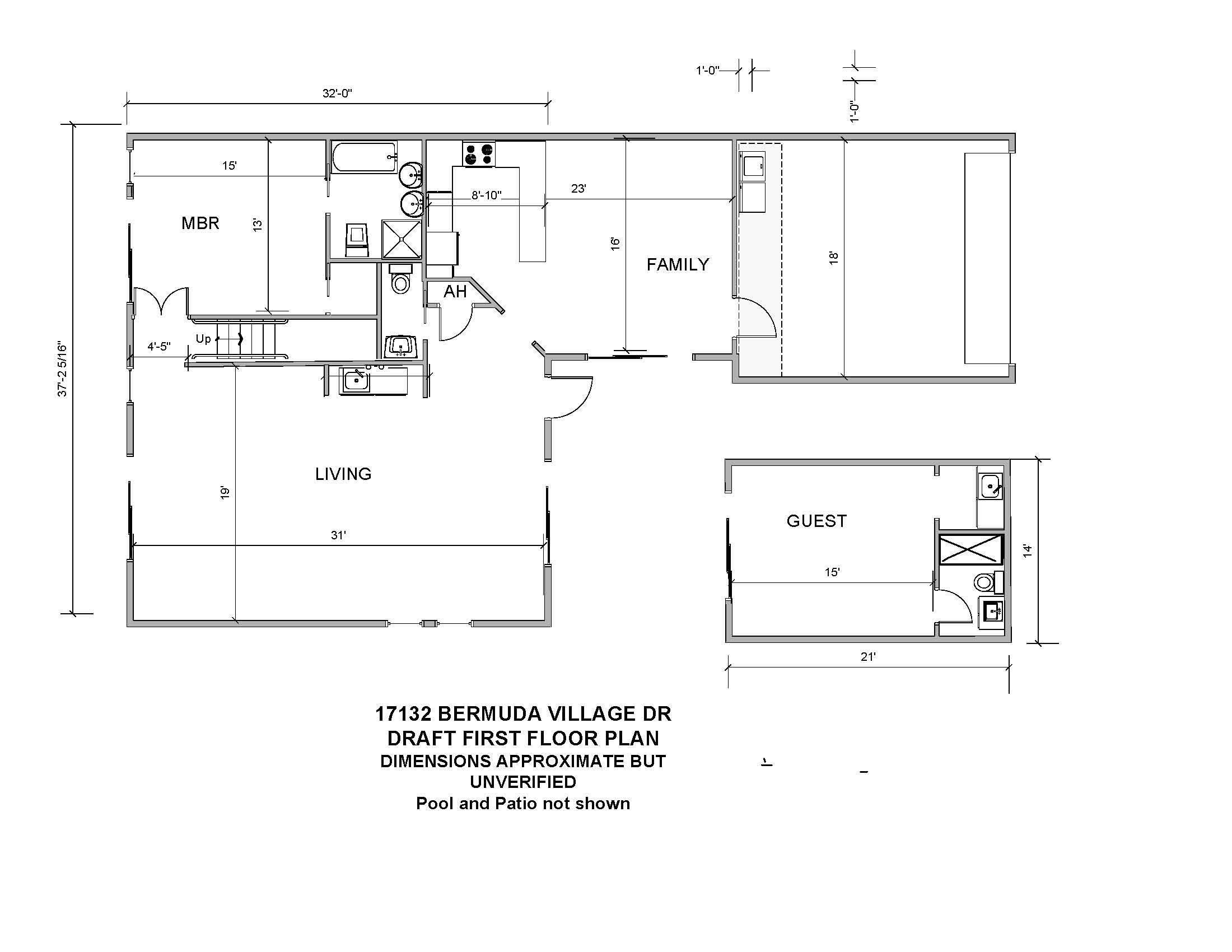 17132 Bermuda Village Drive Boca Raton, FL 33487 - Photo 11 of 11 FIRST FLOOR PLAN SKETCH