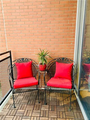 a view of a chairs in balcony