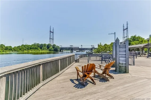 a view of a terrace with seating area