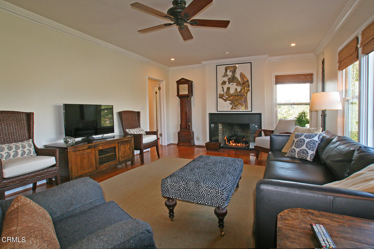 1600 Pleasant Way Pasadena, CA 91105 - Photo 9 of 51 a living room with furniture a flat screen tv and a fireplace