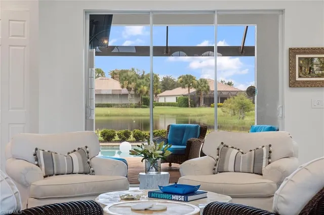 a living room with furniture