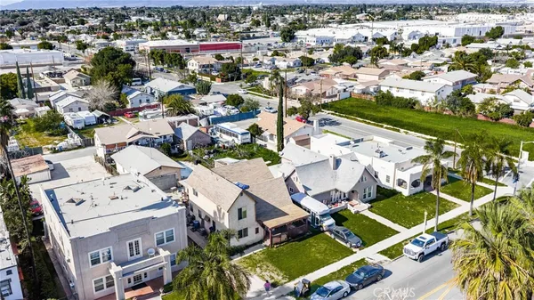 an aerial view of a city