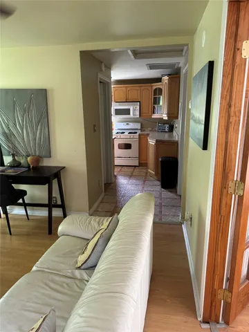 a bedroom with a bed and a table