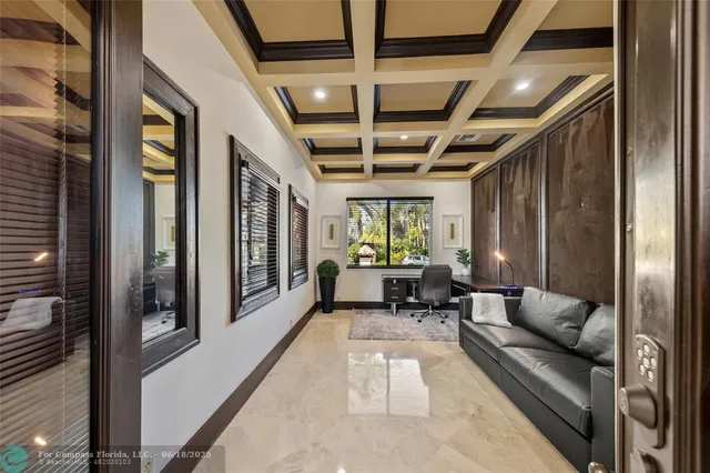 a patio with a table and chairs