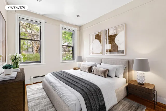 a picture of a bench in a white building