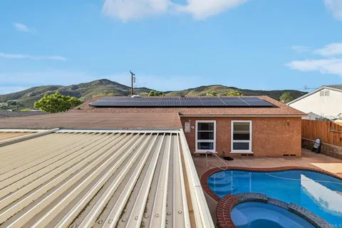 a front view of a house with entertaining space