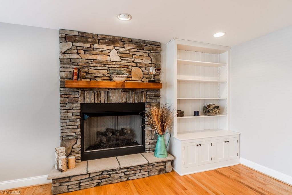 8315 Dennis Road Walnut Cove, NC 27052 - Photo 15 of 30 Charming Stone Fireplace & Built-in Book Shelve
